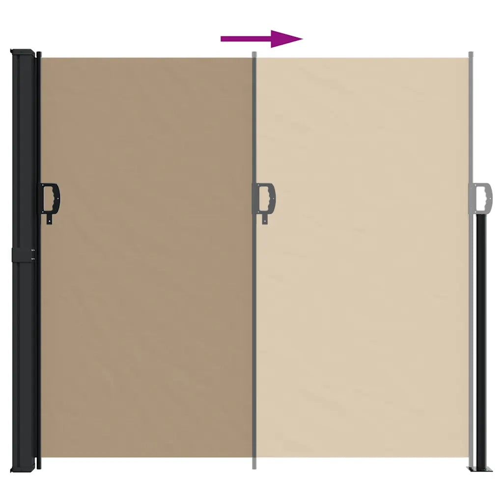 Tenda da Sole Laterale Retrattile-Tenda parasole per giardino Tortora 180x600 cm