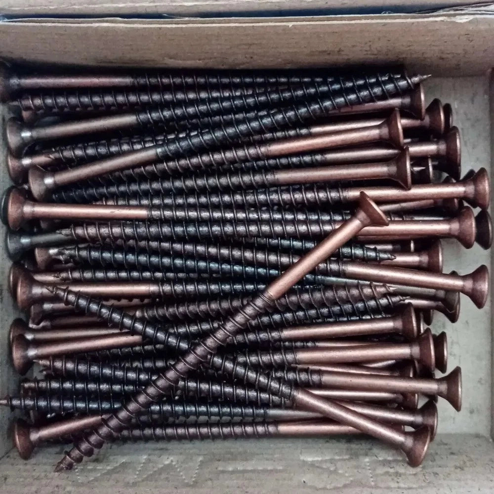 Vite 5,0x90/60mm - 100pz tps testa conica bronzata per legno truciolare parzialmente filettata