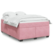 Giroletto a Molle con Materasso Rosa 140x200 cm in Velluto
