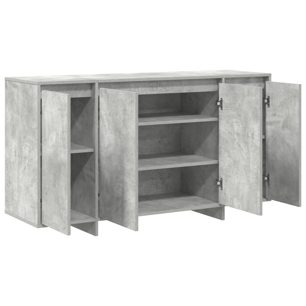 Credenza Grigia in Cemento Grigio cemento Legno ingegnerizzato
