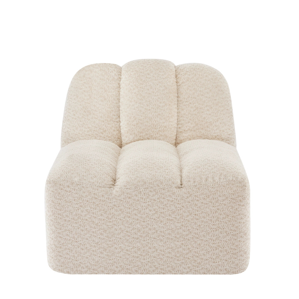 Divano senza telaio con design modulare in pile granulato beige e bianco