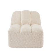 Divano senza telaio con design modulare in pile granulato beige e bianco