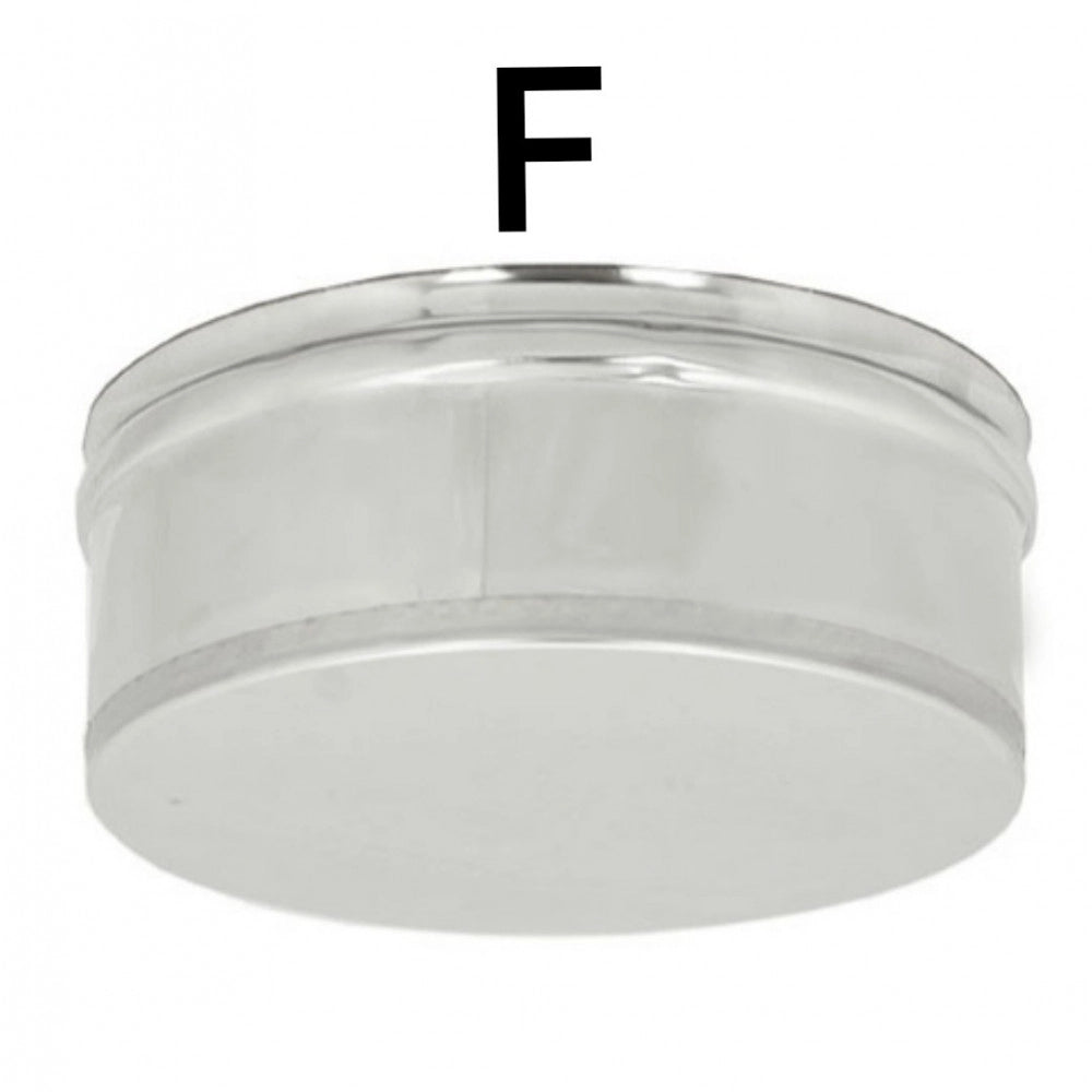Tappo inox 200mm aisi 304 cieco senza spurgo scarico condensa innesto femmina
