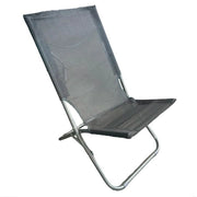 Trade Shop - Spiaggina In Textilene Grigia Pieghevole Sedia Per Mare Campeggio 57x47x72cm 281052 -