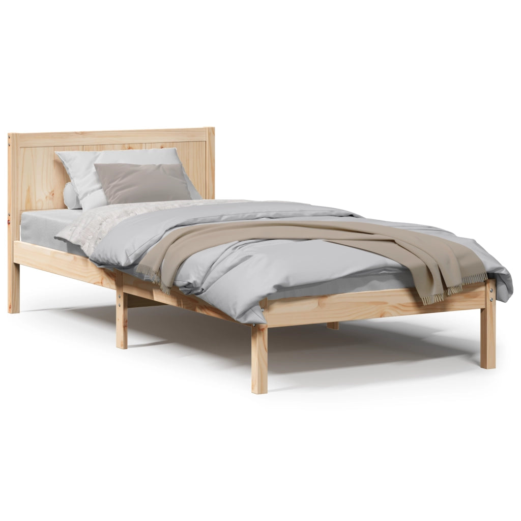 Letto in Legno di Pino Naturale Legno Massello di Pino 100 x 200 cm