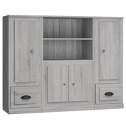 Buffet credenza cassettiera armadio mobile contenitore organizer per cucina soggiorno salotti 3 pezzi legno ingegnerizzato Sonoma grigio 02_0037177