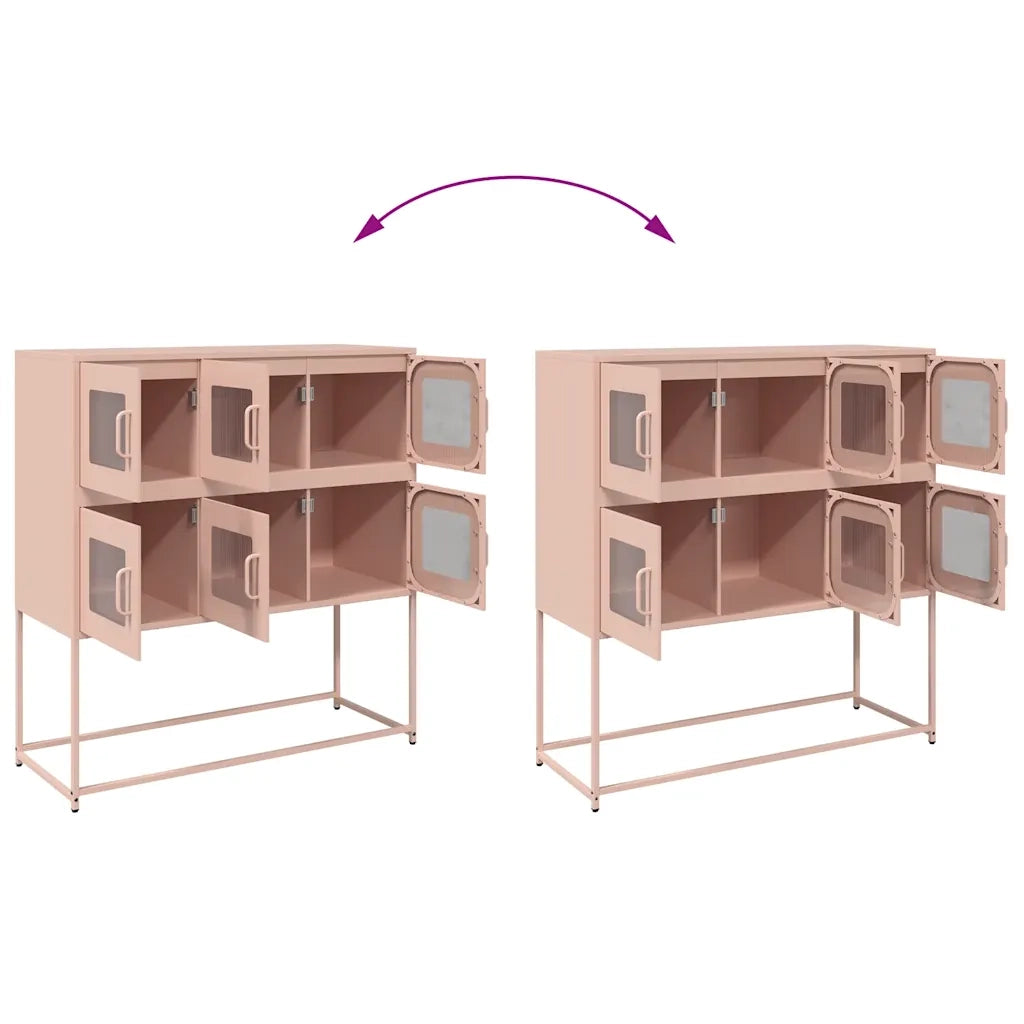 Credenza Rosa 100,5x39x107 cm in Acciaio Laminato a Freddo 853423