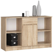 Cassettiera AKORD B17 Cassettiera Sonoma Quercia 120 cm 1 anta 1 cassetto 120x40x77 cm