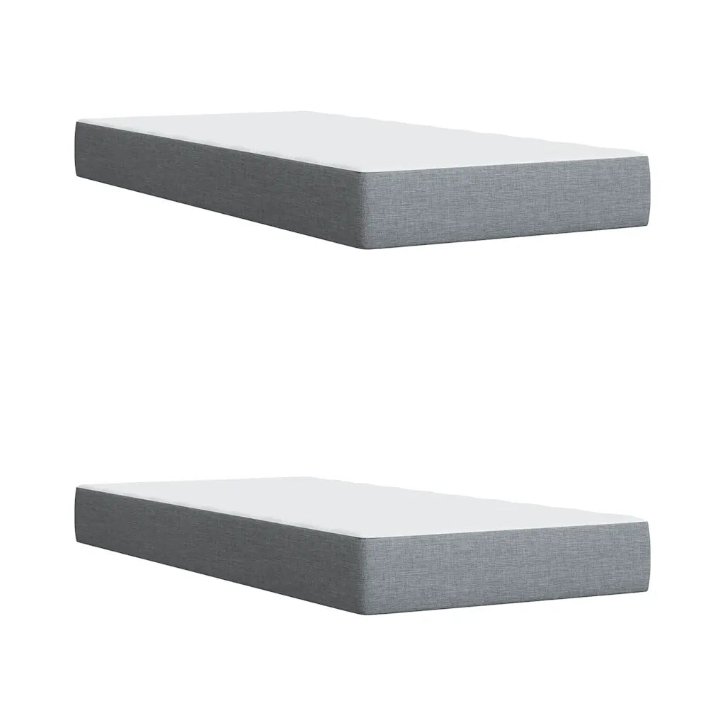 Giroletto a Molle con Materasso Grigio Chiaro 200x200cm Tessuto 3289877