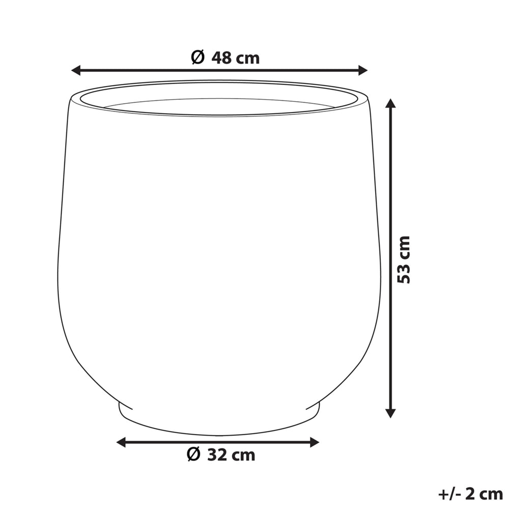 Vaso per piante fioriera in fibra di argilla grigio chiaro per esterni 48 x 53 cm per tutte le stagioni