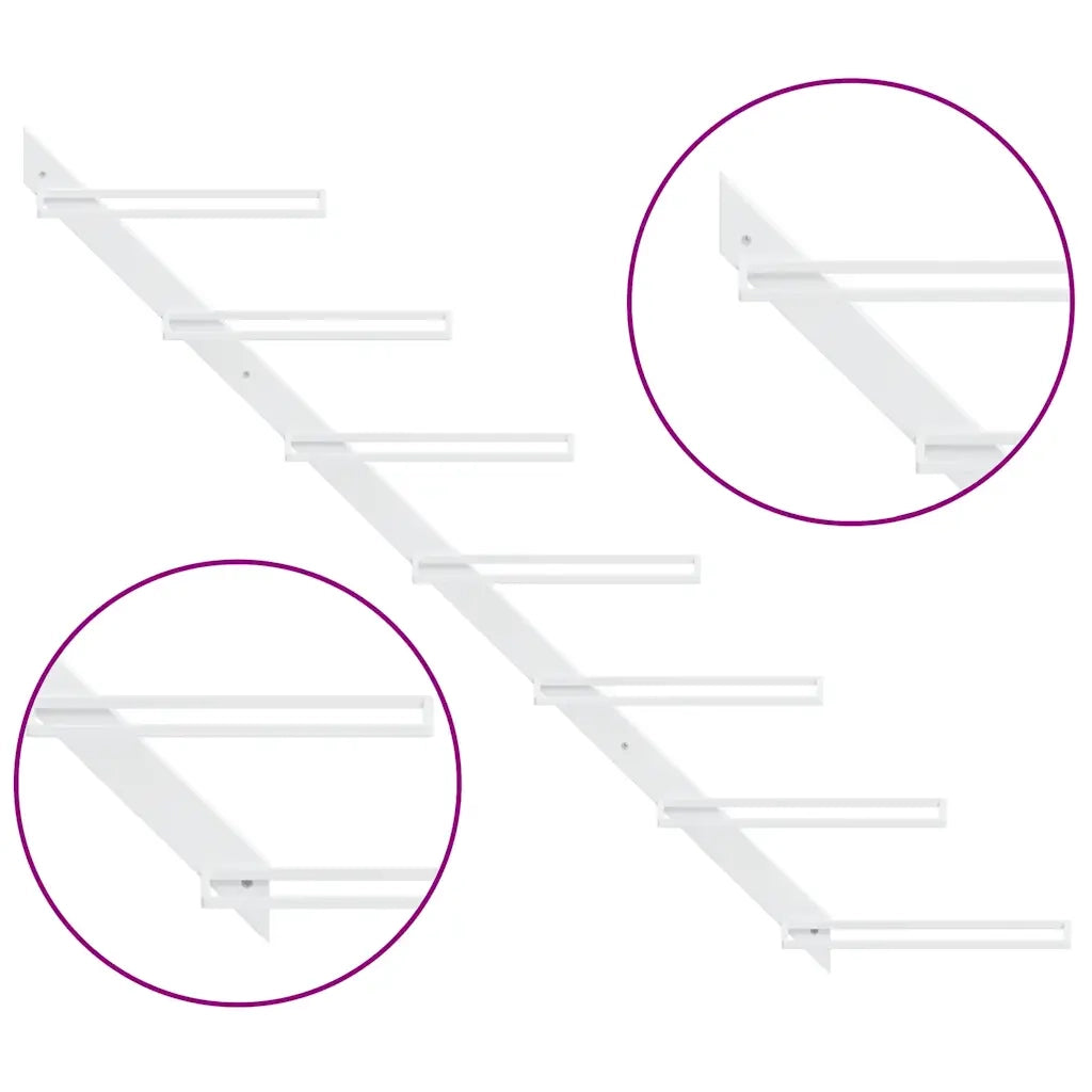 Portavini da Parete per 7 Bottiglie Metallo Bianco CFW8556692