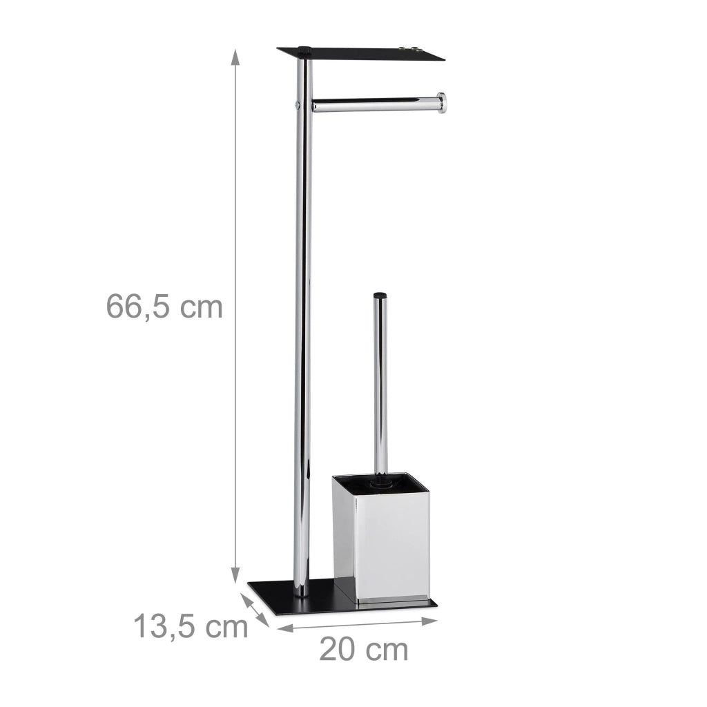Portasapone da appoggio per WC con scopino in ferro e plastica 13_0002451