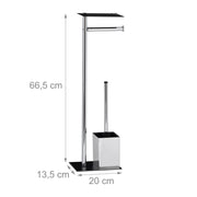 Portasapone da appoggio per WC con scopino in ferro e plastica 13_0002451