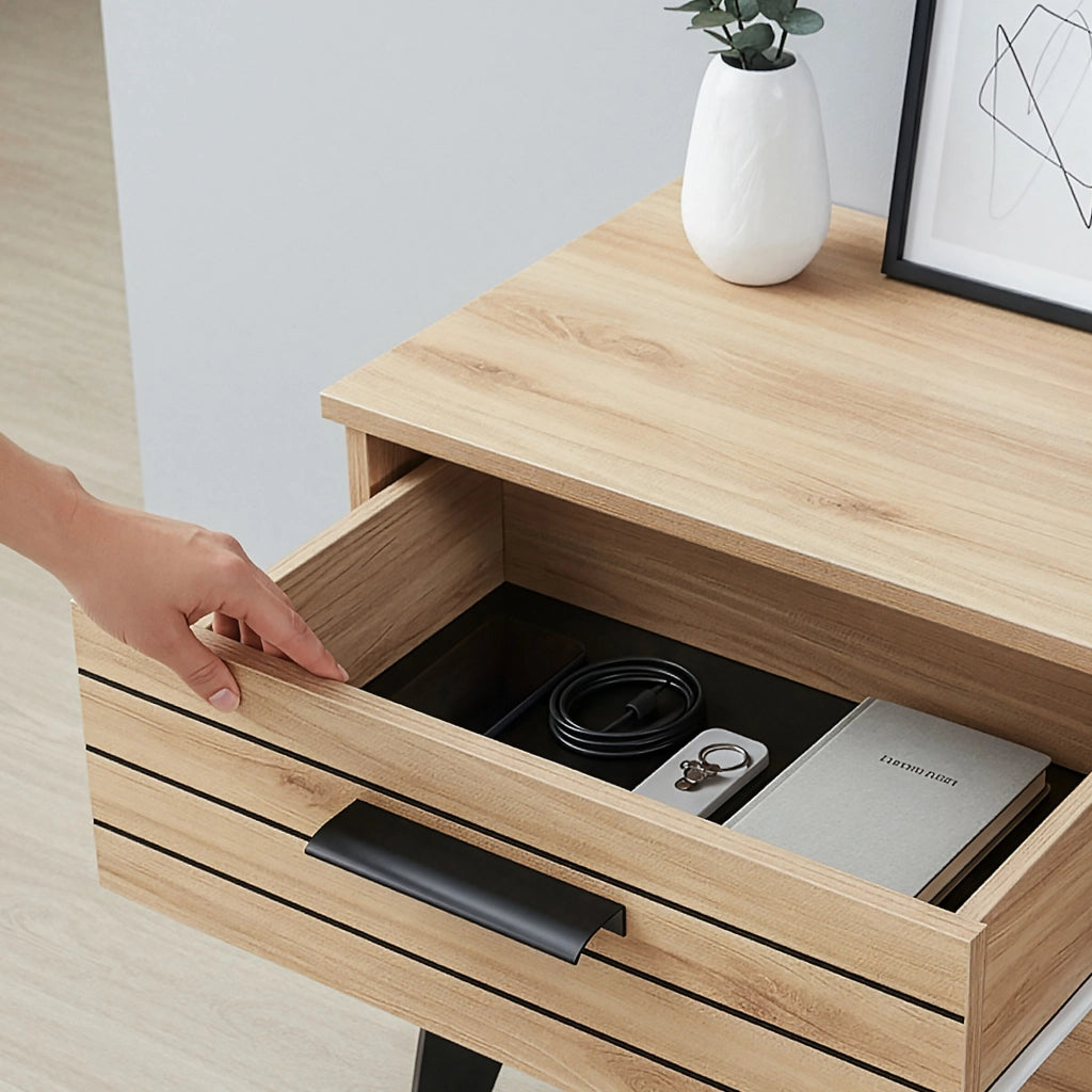 Mobile Porta TV Noppen ad Ante con Cassetto 150 x 38 x 49 cm - Effetto Rovere [en.casa]