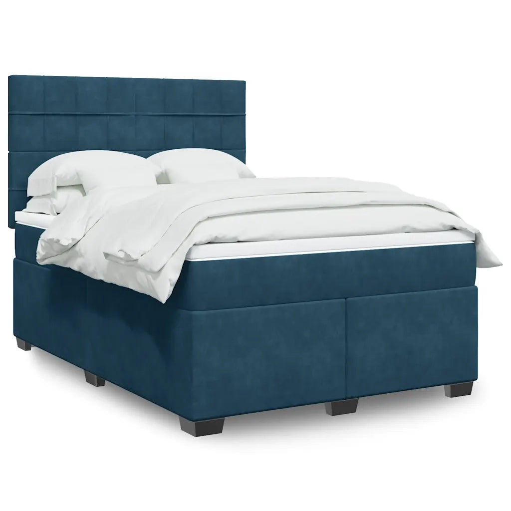 Giroletto a Molle con Materasso Blu 140x190 cm in Velluto 3293210