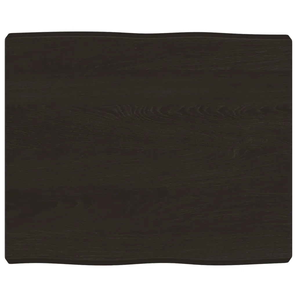 Piano Tavolo Marrone Scuro 60x50x(2-6)cm in Rovere Non Trattato 364000