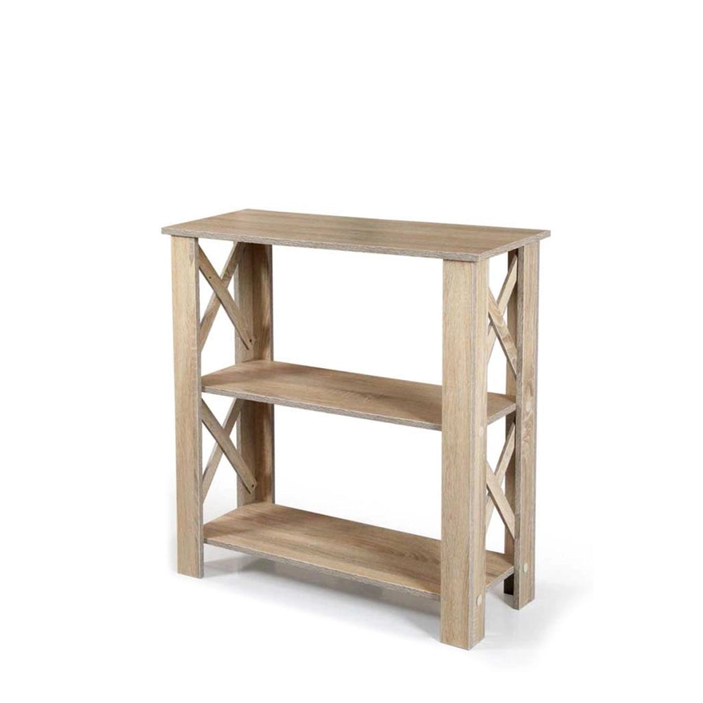 GAIA SCAFFALE IN LEGNO A 3 RIPIANI 80 X 30 X 80 CM COLORE ROVERE