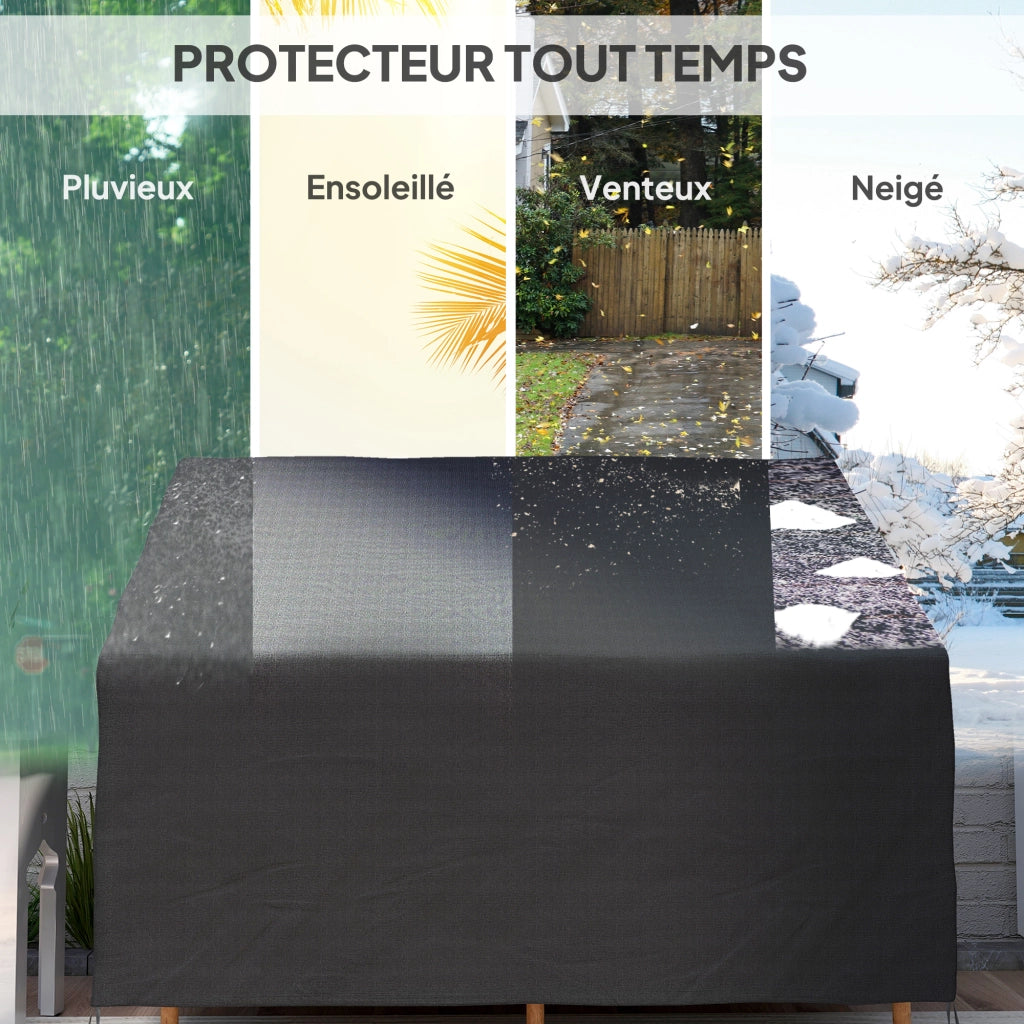Copertina per divano da esterno impermeabile ¨C zephmum ¨C 140x84x56/94 cm nero