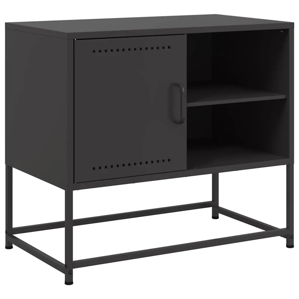 Mobile TV-Credenza per TV-Console TV Nero 68x39x60,5 cm in Acciaio 366906