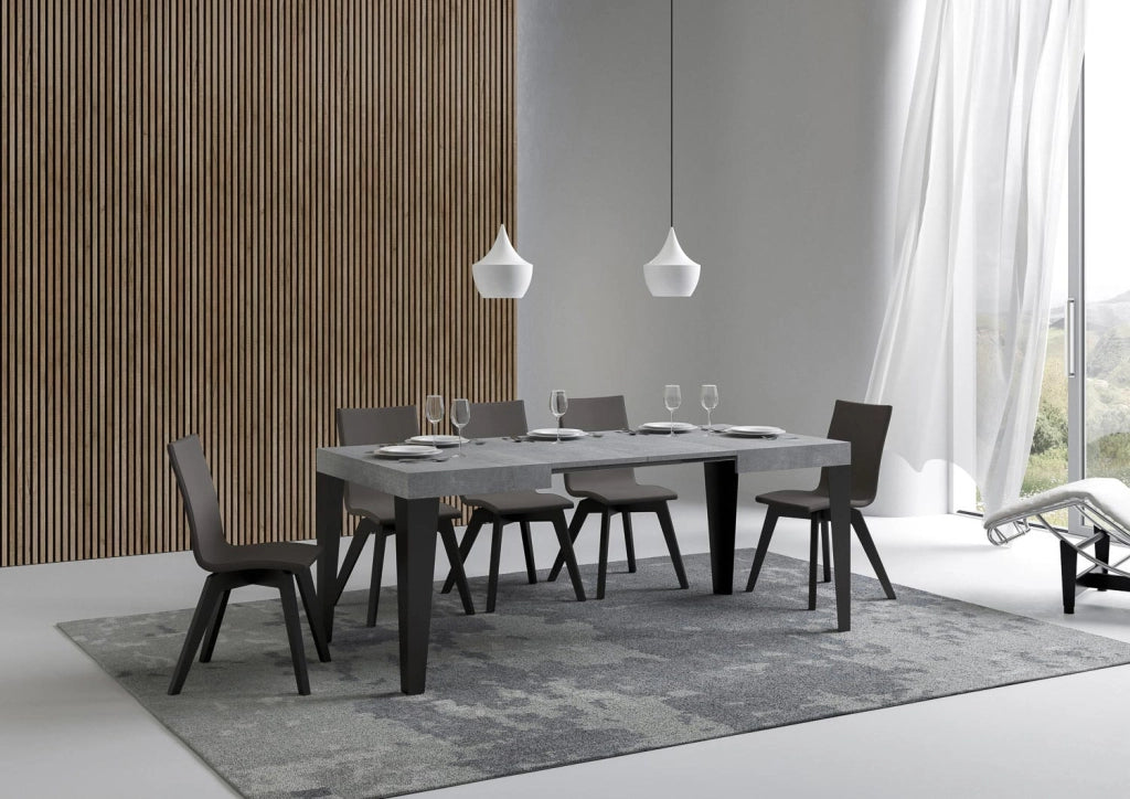 Tavolo allungabile 70x110/194 cm Flaris Cemento telaio Antracite