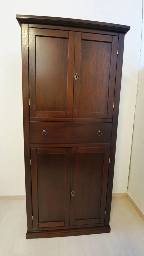 Armadio dispensa 4 porte arte povera in legno tinta noce 80x40x150 - Mobili 2G