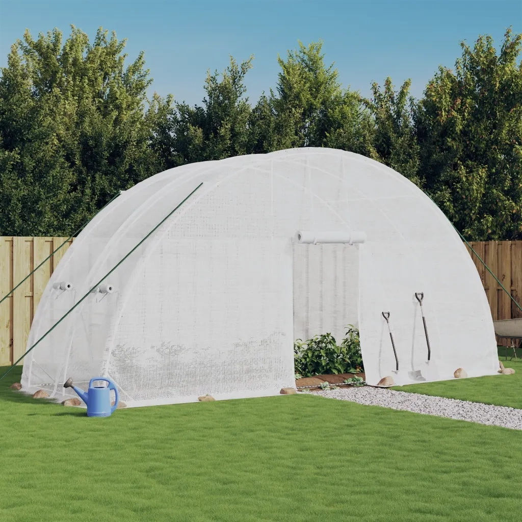 Serra con Telaio in Acciaio Bianco 12 m2 6x2x2,85 m CFW1216508