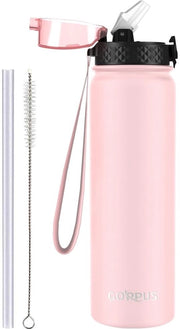 Flessa termica 1L/32oz con imbuto, doppia parete in acciaio inossidabile, bottiglia di acqua isolata, 1 litro, impermeabile, flessa sportiva per acqua, flessa per acqua con gas, flessa per bevande, flessa acqua BPA libera