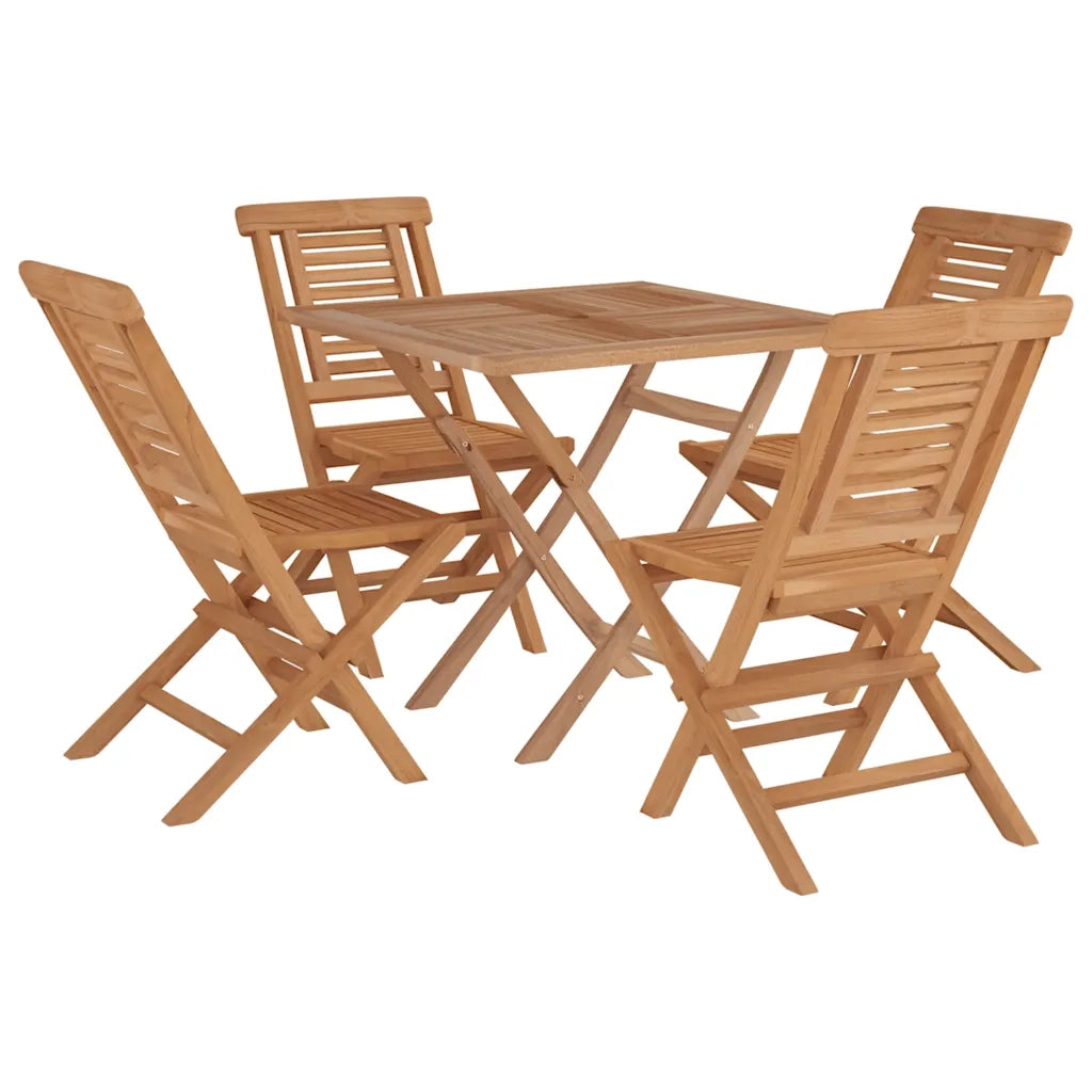 Set da Pranzo per Giardino 5 pz in Legno Massello di Teak 3155034