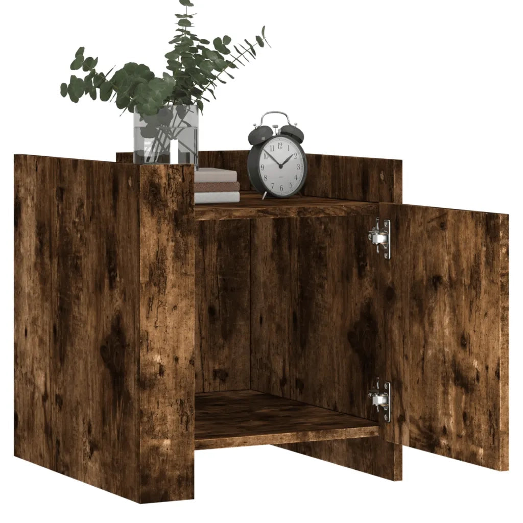 Comodino Rovere Fumo 45x50x50 cm in Truciolato 848301