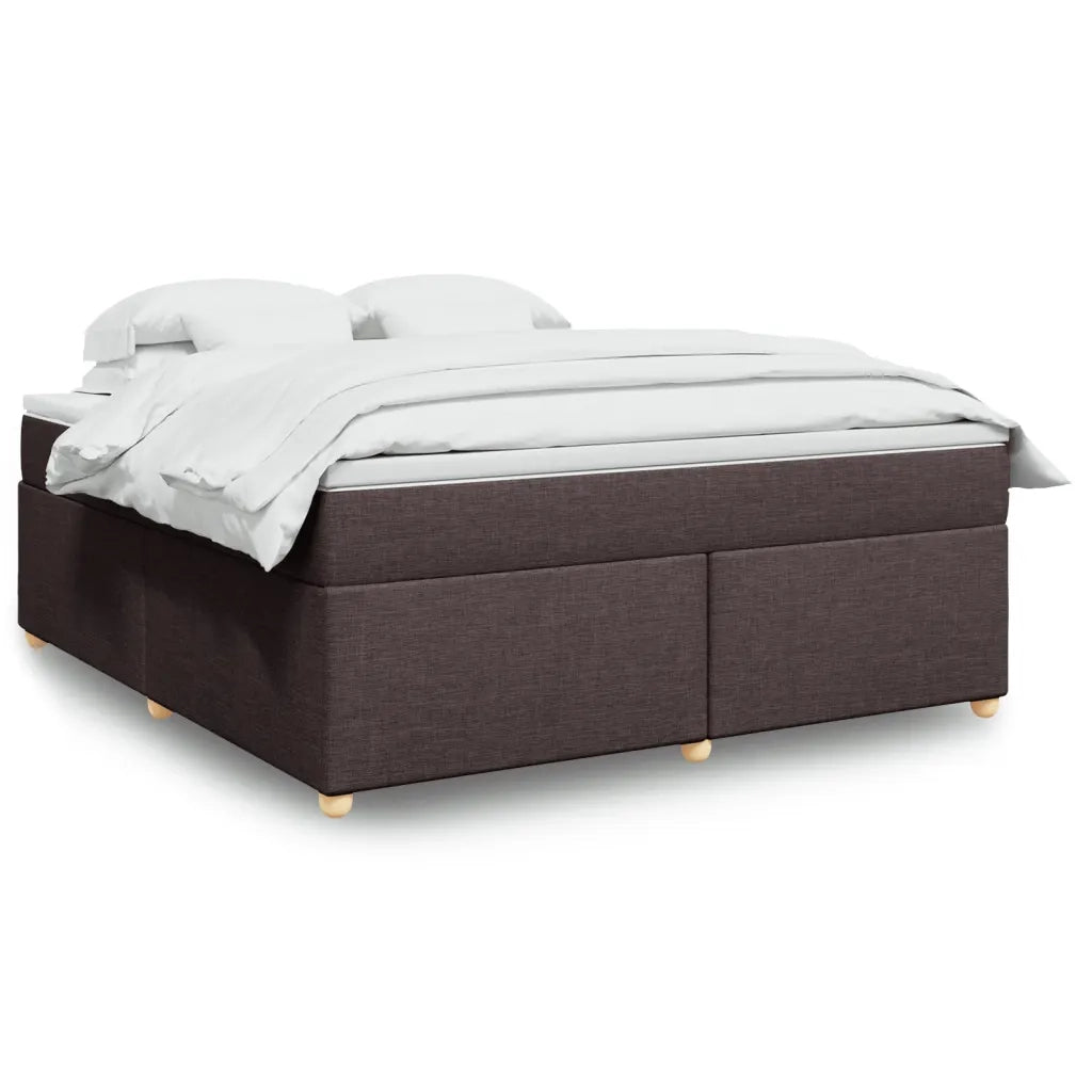 vidaXL Giroletto a Molle con Materasso Marrone Scuro 180x200cm Tessuto