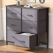 Ladro per camera da letto, Ladro con 6 cassetti in stoffa, Scaffalature per armadi, Camera, Salotto, Corridoio, Camera da letto, Organizzazione ufficio, Struttura in acciaio, Pannello in legno, Grigio scuro