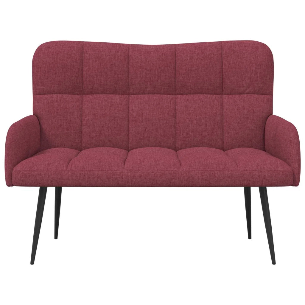 Sofa a Due Posti Rosso vino 115 x 61 x 87 cm Tessuto