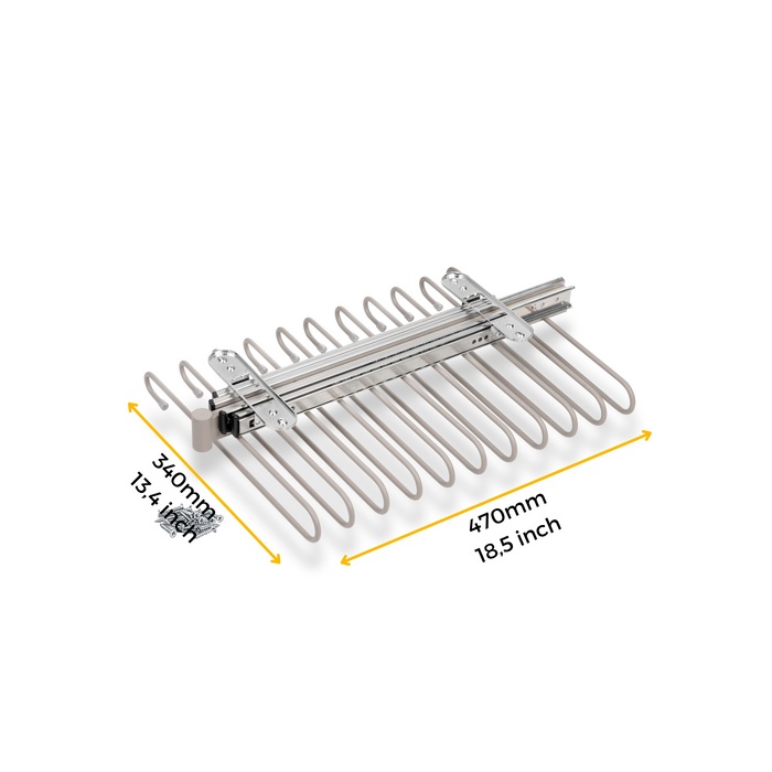 Porta Pantaloni Estraibile per Armadio in Acciaio Emuca Grigio Pietra