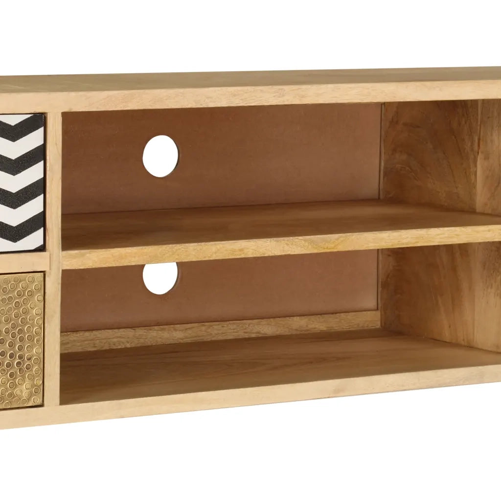 Mobile Porta TV 120x30x40 cm Legno Massello di Mango