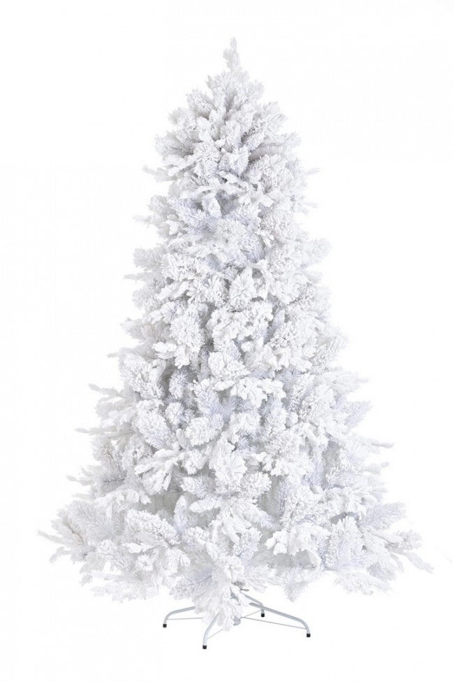 Albero di Natale Arlberg Bianco Innevato Altezza 210cm con 1936 Rami