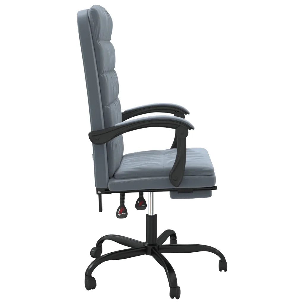 Sedia da Ufficio Reclinabile Grigio Scuro in Velluto 349649