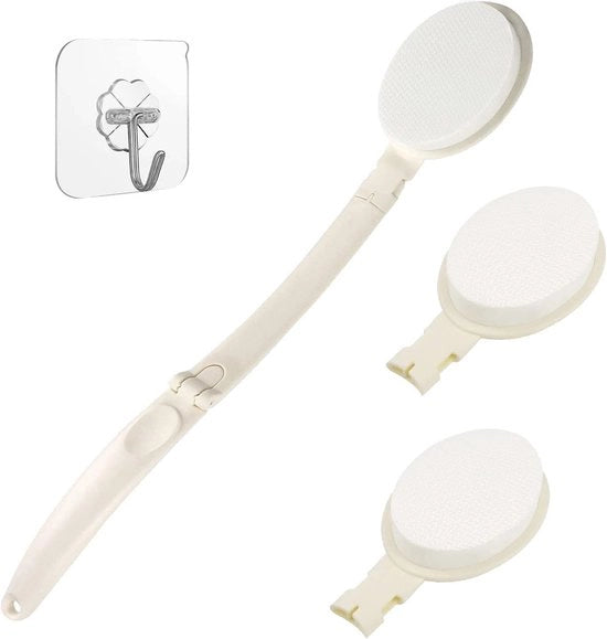Applicatore di crema per il corpo con manico lungo - Applicatore per la schiena - Applicatore per lo smalto solare - Ripiegabile - Aiuto per la crema - 47,5 cm per zone difficili da raggiungere - Applicatore per la schiena