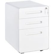 Mobile schedario/contenitore per ufficio con 3 cassetti, in acciaio, bianco, 39x48x59 cm