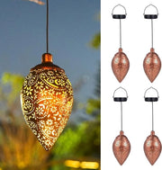 Set di 4 lampade solari esterne IP65 impermeabili Paisley per decorazione esterna sentiero patio regali di Natale