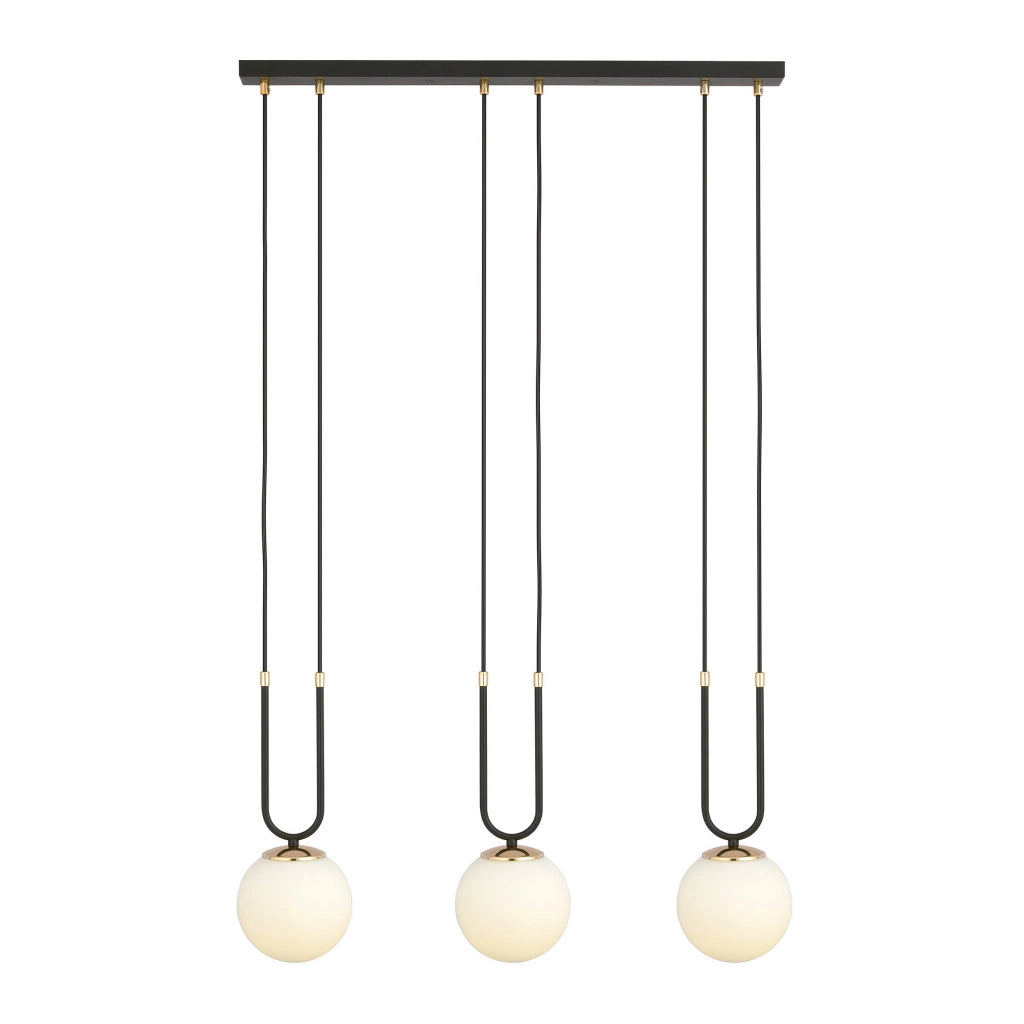 Emibig Glam 3 lampadario 3xE14 nero opale oro dimmer