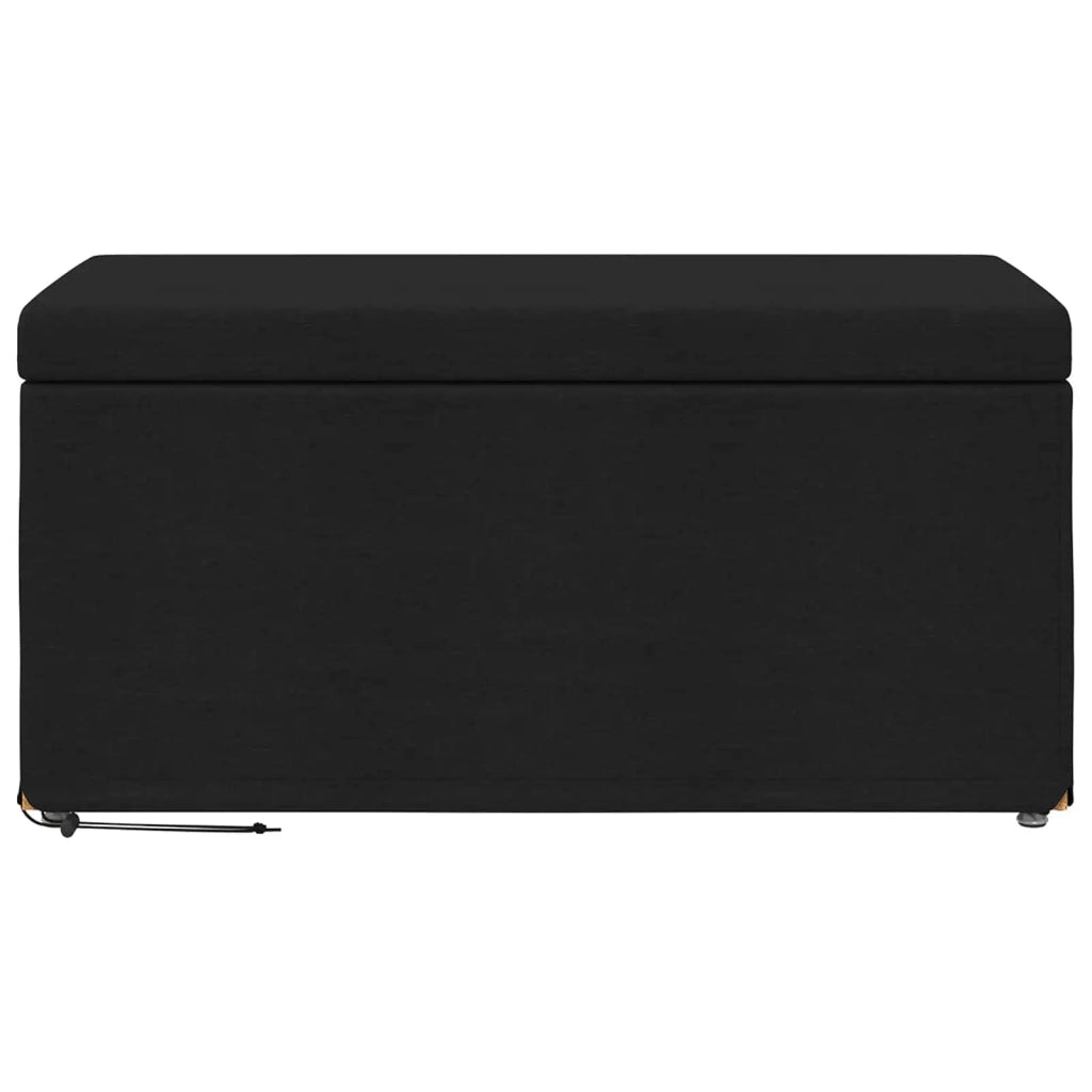 Pouf Nero 81 x 41 x 40 cm Tessuto e Legno Ingegnerizzato