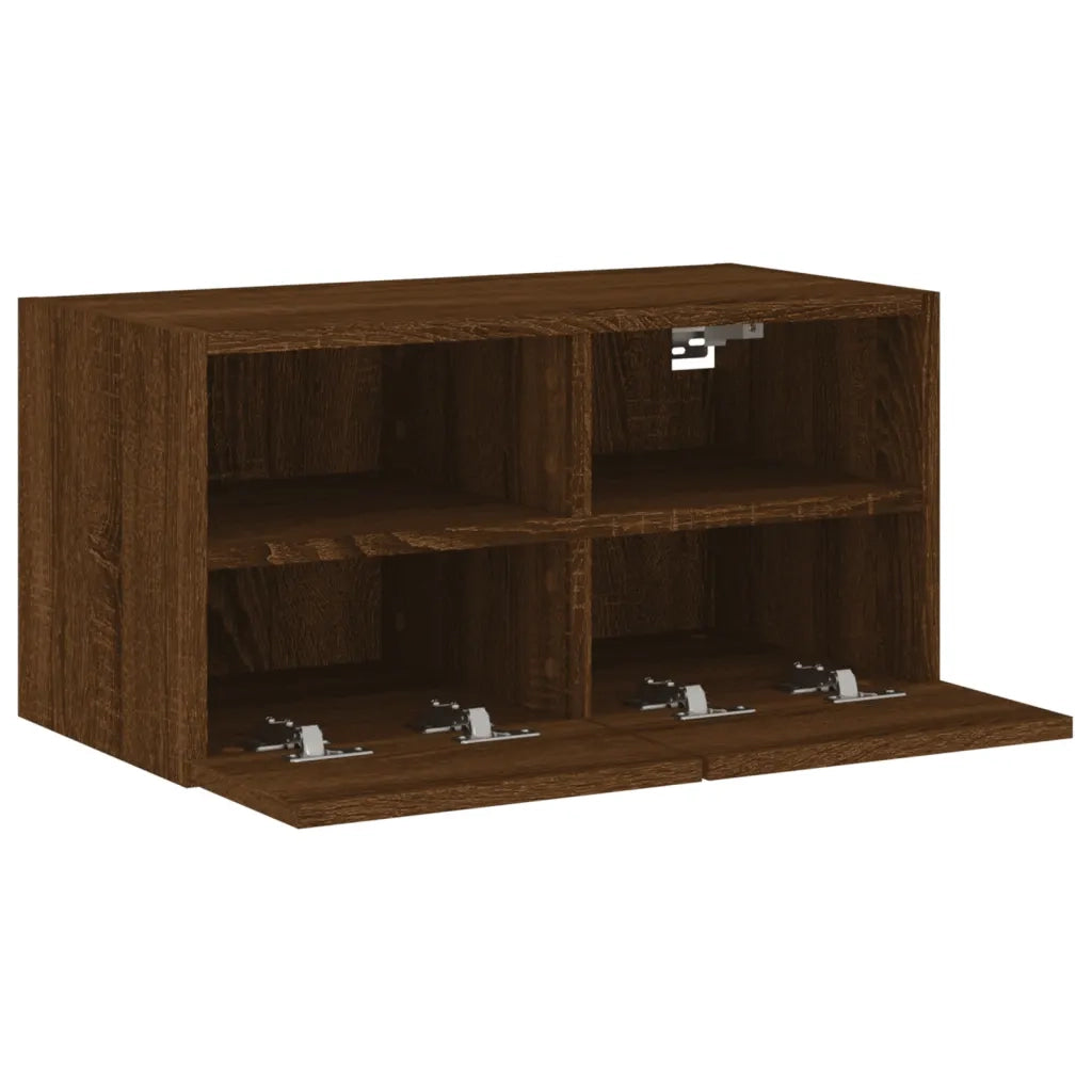 Mobile TV a Parete Rovere Marrone 60x30x30 cm Legno Multistrato 836866