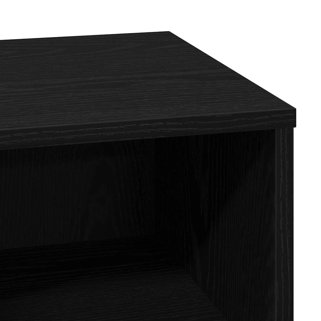 Comodino | Armadio da Notte | Mobiletto da notte con cassetto Rovere Nero 50 x 34,5 x 50 cm.