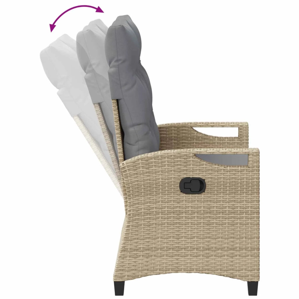Panchina da giardino Beige e Grigio Chiaro 105 x 60 x 112 cm 42026853