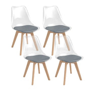 Set di 4 sedie da pranzo 47 x 52 x 81 cm comfort ottimizzato stile moderno trasparente legno di faggio grigio 20_0017026