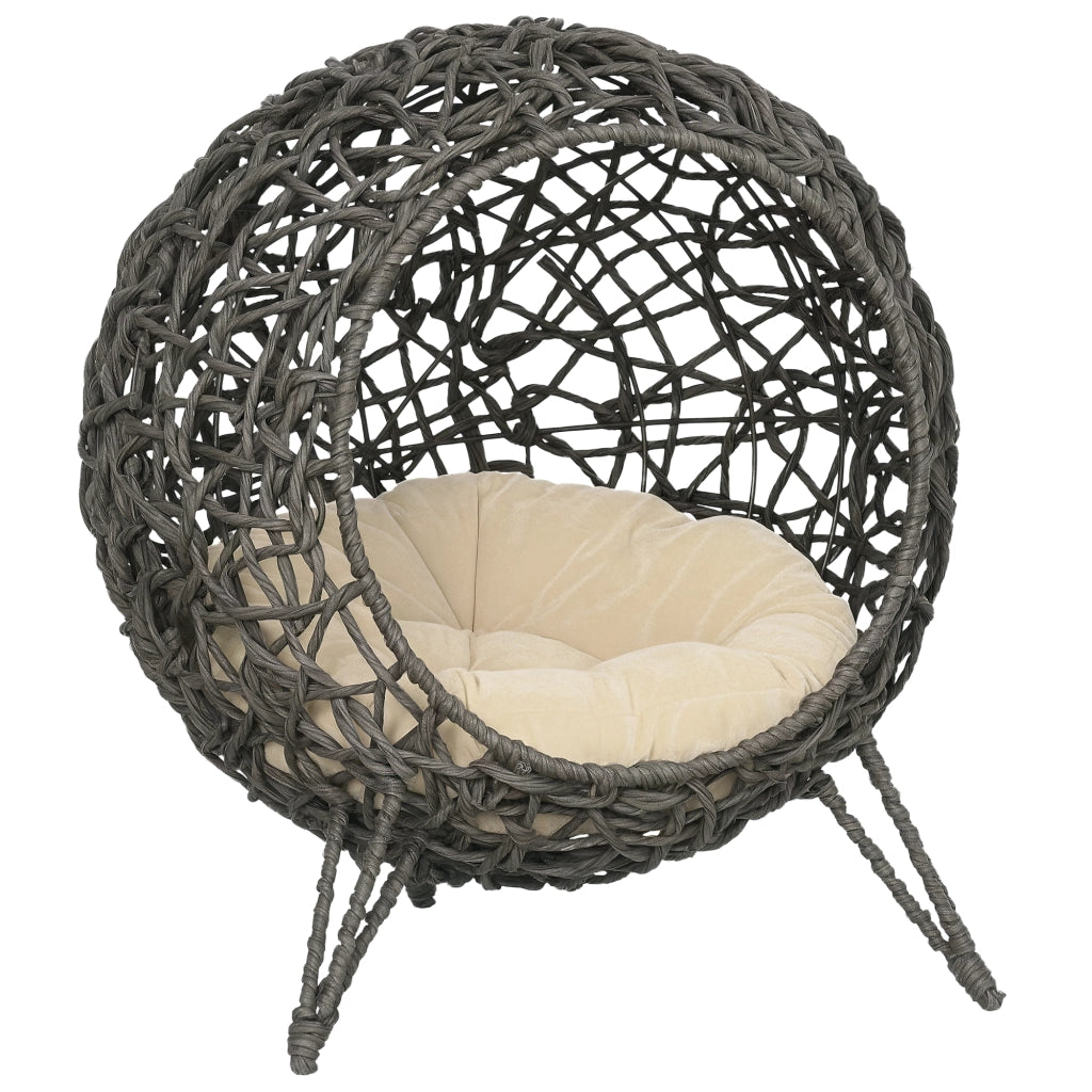 Letto per gatti rialzato con cuscino ¨C zephmum ¨C grigio 52x58 cm