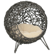 Letto per gatti rialzato con cuscino ¨C zephmum ¨C grigio 52x58 cm