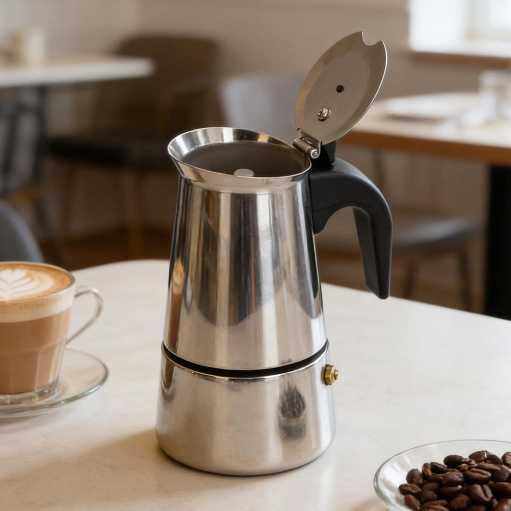 Bollitore in acciaio inossidabile da 450 ml, manuale, ideale per il campeggio, design moderno