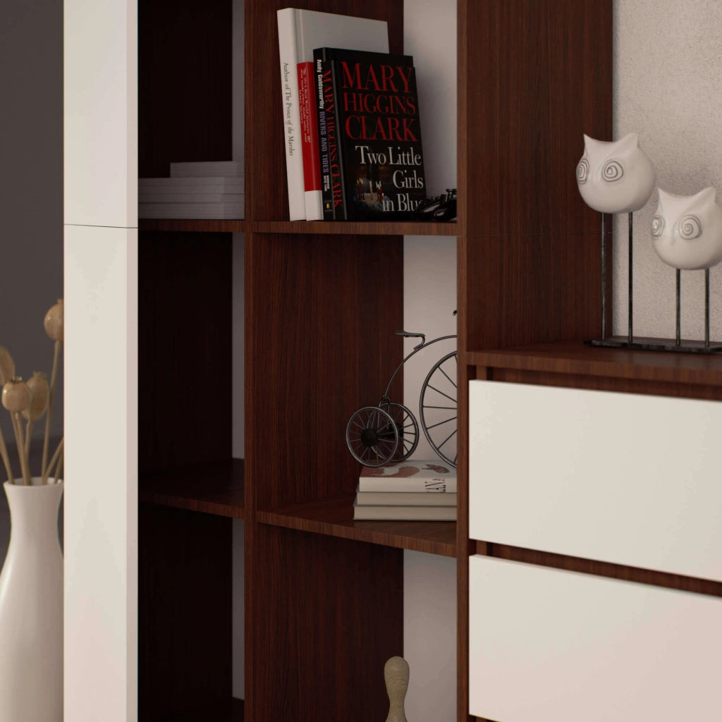 Armadio da ufficio AKORD R80 Wengé 80 cm 1 anta inserto frontale Bianco 80x35x180 cm
