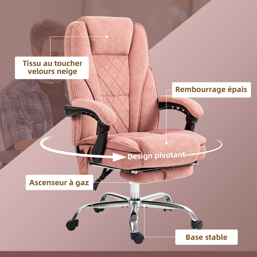 Poltrona massaggiante elettrica reclinabile con poggiapiedi ¨C Minimal ¨C rosa
